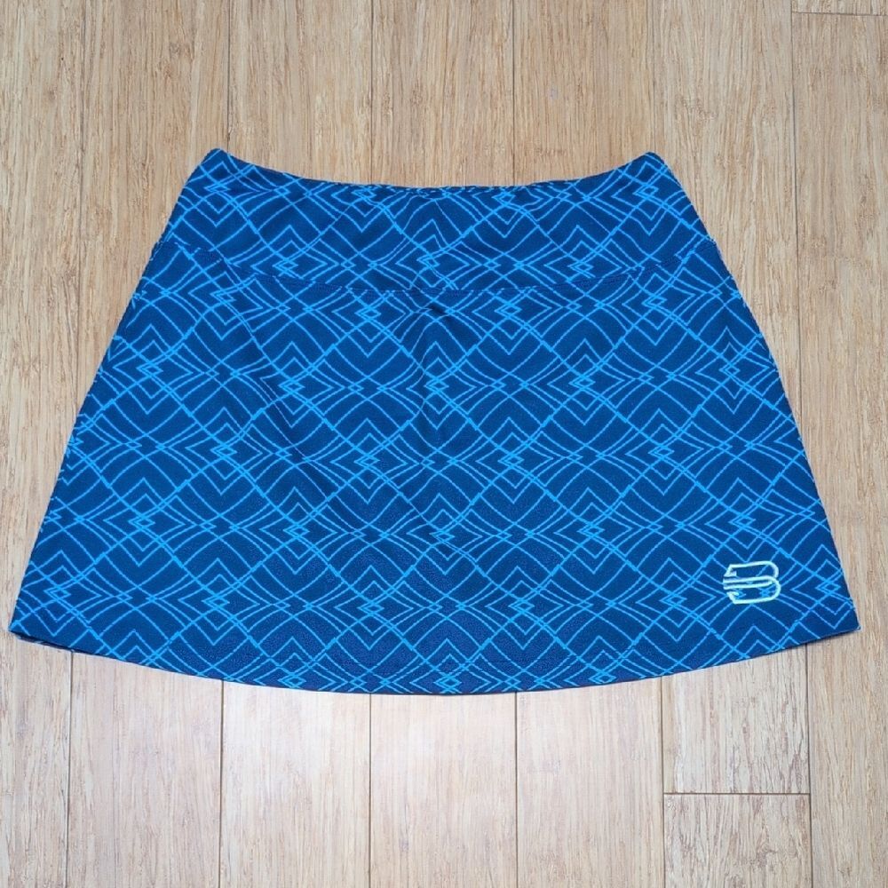 BrexRae Power Collection Blue Geometric Patterned Skirt Size M